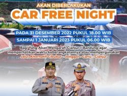 Simak, Pemberlakuan Malam Tahun Baru 2023 di Jalur Puncak “Car Free Night”