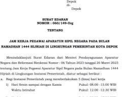 Peraturan Jam Kerja ASN Pemkot Depok Selama Ramadan 2023 Resmi Berlaku