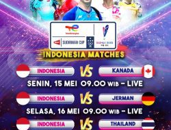 Bersaing Menjadi Juara Grup B, Indonesia Hadapi Thailand di Sudirman Cup 2023