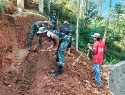 Pra TMMD Ke – 117, Personil Kodim Maksimalkan Pengerjaan Pembuatan Talud