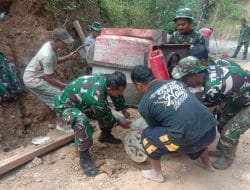 Agar Tepat Waktu, Pengerjaan Pengerasan Jalan Pra TMMD Ke 117 Kodim 0801/Pacitan Andalkan Molen