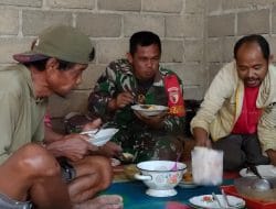 Momen Kebersamaan Saat Makan, Pada Pra TMMD Ke-117 Kodim 0801/Pacitan