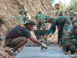 Program TMMD Ke-117 Kodim 0801/Pacitan, Kerjakan Pengerasan Jalan Tembus Pacitan – Ponorogo