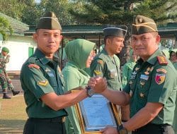 Dandim 0801/Pacitan Pimpin Upacara Pengibaran Bendera Dan Pelepasan Personil Pindah Satuan