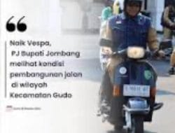 PJ Bupati Jombang Tilik Jalan Kecamatan Gunakan Vespa Dengan Plat Nomor Polisi Aspal