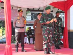 Dandim Bojonegoro Pimpin Apel Pergeseran Pasukan Pengamanan TPS Pemilu Serentak 2024