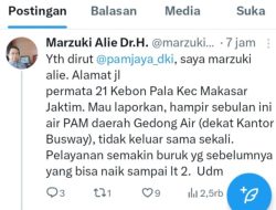 Marzuki Alie Mengeluh Pasokan Air? Jika Benar, Pj Gubernur Heru Budi  Disarankan Mengganti Seluruh Direksi dan Komisaris PAM Jaya