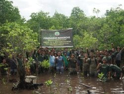 Libatkan Masyarakat, Satgas TMMD Ke – 120 Kodim 0316/Batam Tanam Ribuan Bibit Pohon Mangrove