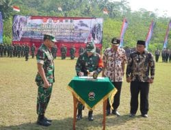 Penandatanganan Naskah TMMD oleh Dandim 0704 Banjarnegara dan Pj Bupati Banjarnegara