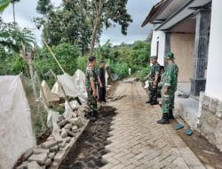 Kasdim Lakukan Pengecekan Pavingisasi TMMD Ke 121 Kodim 0820/Probolinggo Tahun 2024