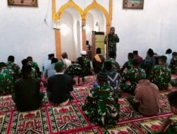 Non Fisik Program TMMD Ke 121 Kodim Probolinggo, Satgas Bersama Masyarakat Sholat Jumat Bersama