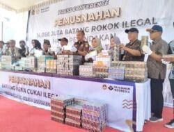 Tegah 14 Juta Batang Rokok Ilegal, Bea Cukai Bojonegoro Musnahkan BMMN Rokok Ilegal