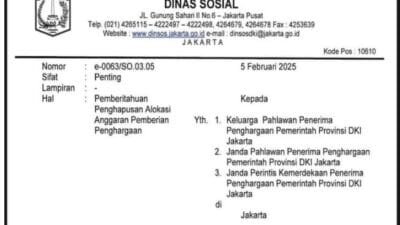 Pemprov DKI Jakarta Setop Anggaran untuk Keluarga Janda Pahlawan dan Perintis Kemerdekaan: Partai Gerindra Perlu Merespon