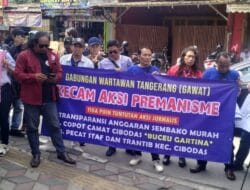 Puluhan Wartawan Gelar Aksi Solidaritas Kecam Premanisme di Kecamatan Cibodas
