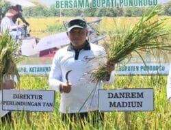 Genjot LTT di Ponorogo, Danrem Optimis Target Produksi Padi 400 Ribu Ton Tercapai