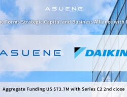 Asuene Forms Strategic Capital and Business Alliance with Global HVAC Leader Daikin to Accelerate Global Expansion in Decarbonization and Energy Efficiency.Total Funding Reaches US $73.7 Million Following Series C2 Second Close