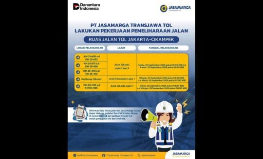 Layanan Tetap Optimal, JTT Lanjutkan Pemeliharaan Jalan di Ruas Tol Jakarta–Cikampek