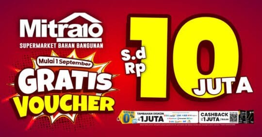 Mitra10 Bagi Voucher Gratis Hingga Rp 10 Juta, Bikin Renovasi Murah