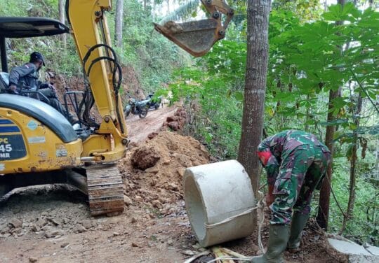 Satgas TMMD 126 Kodim 0801/Pacitan Kejar Pemasangan Gorong-gorong