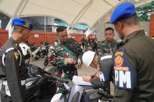 Denpom V/1 Madiun Tegakkan Tertib Berlalu Lintas di Lingkungan TNI