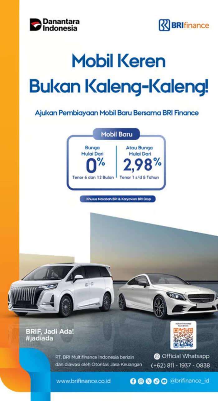Punya Mobil Baru Impian di Akhir Tahun Lebih Ringan dengan KKB 0% BRI Finance