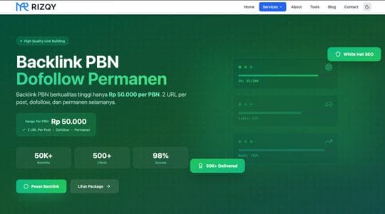 Rizqy.id Luncurkan Layanan Backlink PBN Premium untuk Perkuat Visibilitas Website di Mesin Pencari
