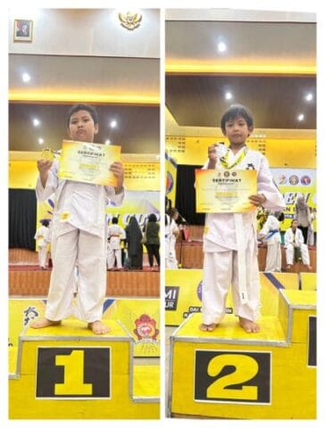 Zallum dan Ikromi, MI Tahfizh Plus Khoiru Ummah, Sabet Medali Emas dan Perak di Kejuaraan Raden Cup DKKI Jatim