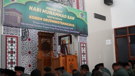 Peringatan Isra Mikraj, Korem 081/DSJ Perkuat Iman dan Semangat Pengabdian