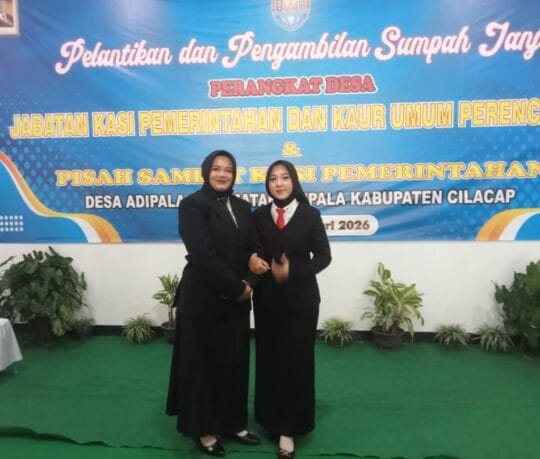 Camat Adipala Resmi Kukuhkan Dua Perangkat Desa, Tekankan Profesionalisme Kerja