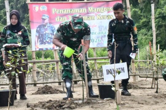 Korem 081/DSJ Tanam 10.800 Mangrove dan Tanaman Keras di Pacitan