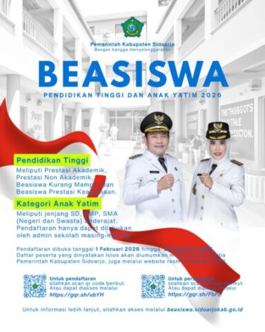 Dorong Generasi Cerdas dan Berdaya Saing, Pemkab Sidoarjo Luncurkan  4.000 Beasiswa 2026