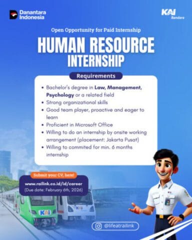 PT Railink Buka Program Magang Human Resource untuk Dukung Pengembangan Talenta Muda Indonesia