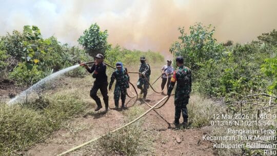 Personil Koramil 03/Bunut Berjibaku Karhutla Proses Pendinginan