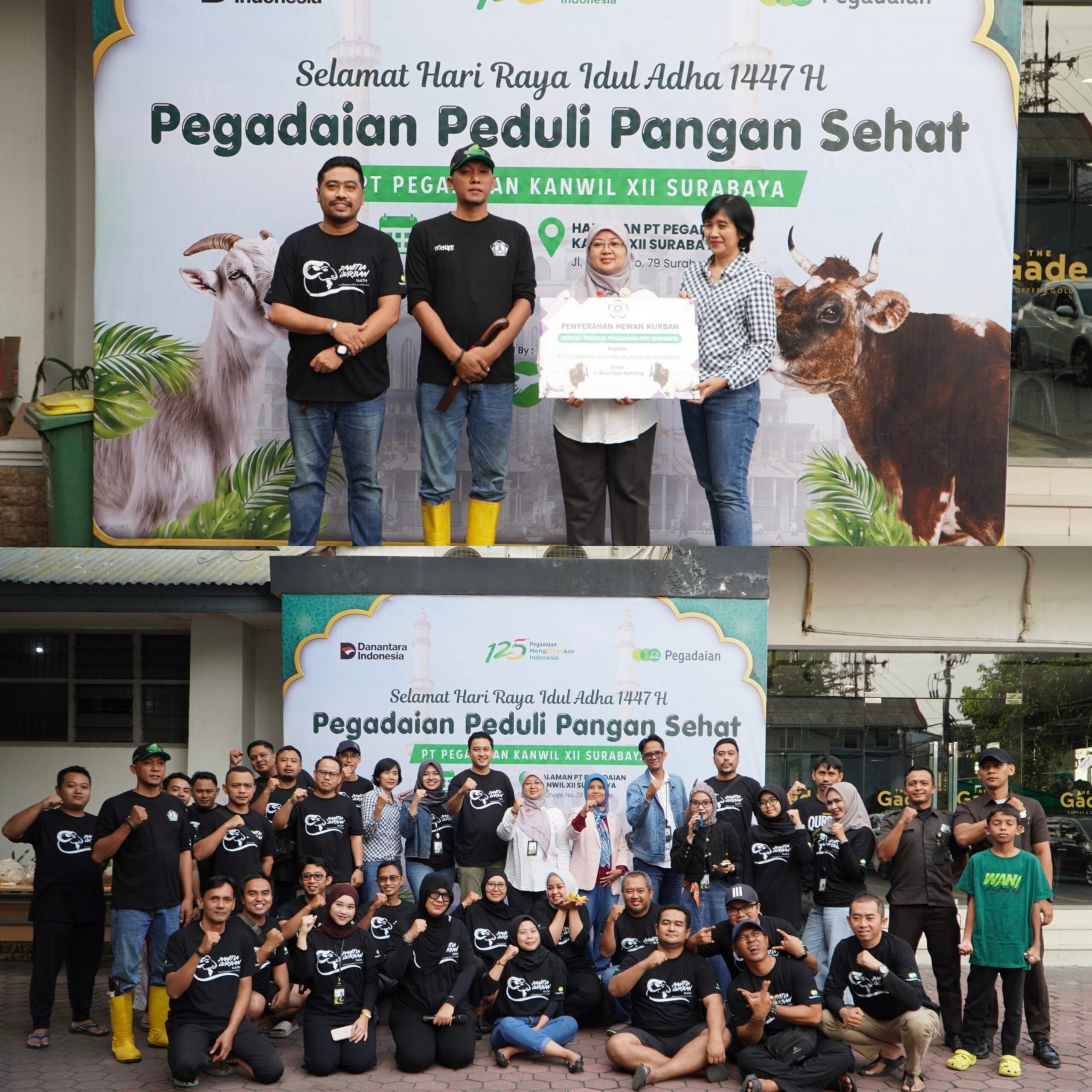 PT Pegadaian Kanwil XII Surabaya Tebar Kebaikan Idul adha, Bagikan Ribuan Paket Daging Kurban