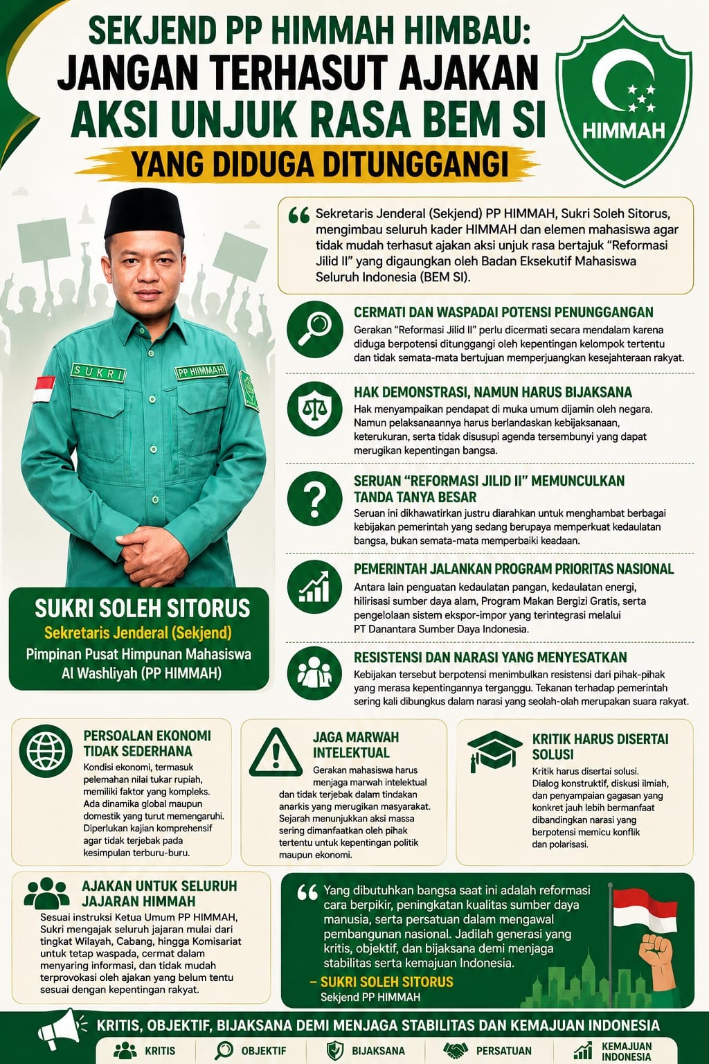Waspada Agenda Tersembunyi, HIMMAH Minta Mahasiswa Tak Terhasut