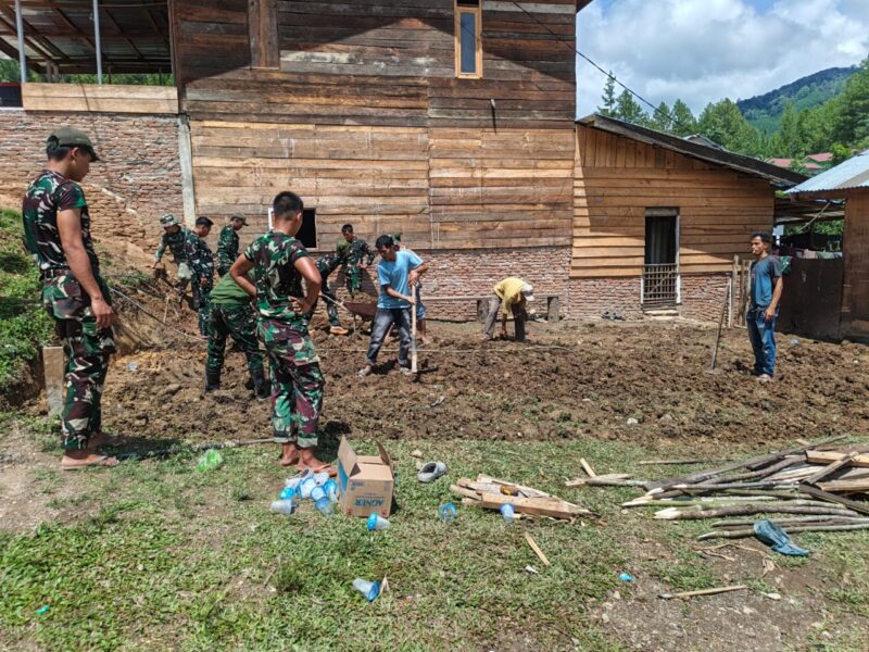 TMMD ke-130 Kodim 0113/Gayo Lues Mulai Dikerjakan, Satgas dan Warga Gotong Royong Bangun Desa
