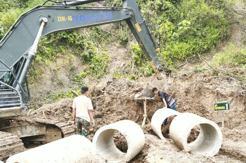 Hadapi Ancaman Hujan, Satgas TMMD ke-130 Gayo Lues Percepat Pengerjaan Sasaran Fisik